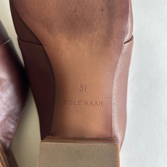 Cole Haan Brown Leather Weaving Point Toe Mules size 5.5 - Picture 14 of 16